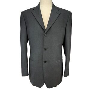 VALENTINO Roma Virgin Wool 3 Button‎ Made in Italy Mens Charcoal Gray Blazer 40R